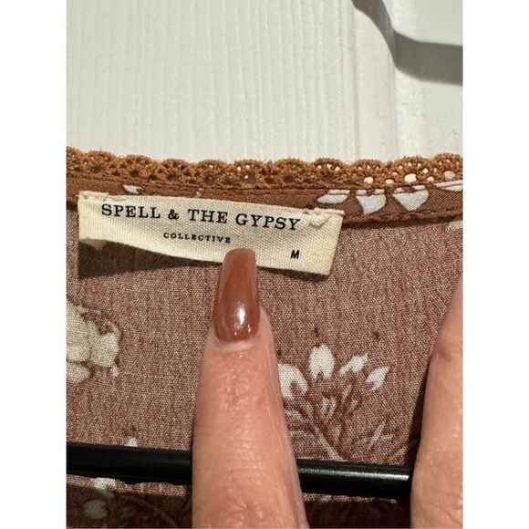 Spell & The Gypsy Collective Rosa Garden Party Midi Dress in Camel Size Medium - Picture 5 of 16